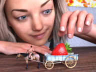 horse strawberry shrunken_man food digital_render