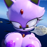 breasts nude sonic_the_hedgehog blaze_the_cat digital_render telehypnotic sticks_the_badger