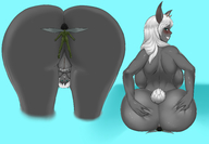 drawing white_hair tail color butt pubic_hair butt_crush fairy shrunken_woman viruslex bunny_tail kerbgonherb kunatta_hea pic_tobu