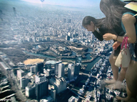 giantess collage city destruction barefoot brunette asian looking_down giantesses kyojingirls