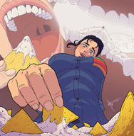 drawing micro vore color teeth eating open_mouth inside_mouth shrunken_person zerohour99 nachos