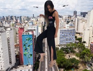 giantess collage city black_hair long_hair high_heels helicopter looking_down outdoors top brazil zebos2003