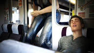 clothed amazon bus unaware asleep digital_render fater leather_clothing