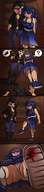 drawing crush jessie panties blushing upskirt black_hair color blue_eyes blue_hair shoes blood low_angle socks dress shrunken_man cruel shoe_crush point_of_view mspaintgts