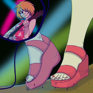 drawing color clothed sandals unaware shrunken_people raichupuppy noodle gorillaz undefoot wedge_heel