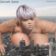 giantess collage nude city large_breasts destruction breast_crush lying_down piercing grey_hair tattoo nepple11 zariah_june