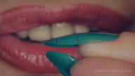 collage mouth domination shrunken_people blue_nails loryelle