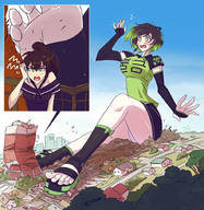 drawing giantess feet city mega upskirt color destruction toes sandals angelgts exuberantcurtain echo strike