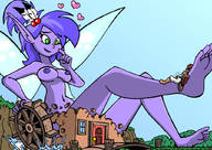 drawing giantess nude wings color destruction barefoot fairy outgrowing_building heart on_foot purple_skin drsgrowth