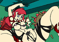 breasts drawing growth giantess pussy color destruction red_hair ripped_clothing hairband outgrowing_room drsgrowth
