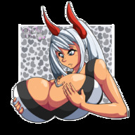 drawing color large_breasts cleavage between_breasts