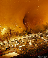 breasts giantess crush city mega destruction cleavage breast_crush explosion shrunken_people crowds running_away digital_render ashkiiwolf safyia