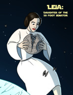 drawing giantess giga space color destruction princess brunette dress star_wars parody vehicles cosmic_giantess hair_buns death_star princess_leia leia caiman2