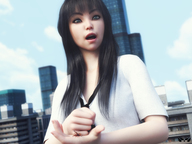 giantess city black_hair blood hand_crush digital_render innocent-owl