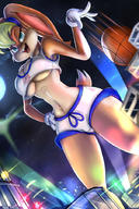breasts drawing giantess furry city color basketball thighs bunny_girl bryan_lobdell lola_bunny space_jam scantily_clad