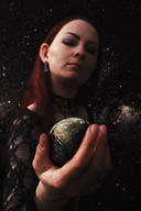 collage earth giga space destruction handheld red_hair zitukx digital_render cosmic_giantess amarie-tinuviel