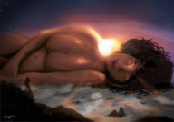 breasts drawing gentle giantess nude landscape giga sleeping color mountains clouds