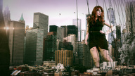 breasts giantess city mega destruction skirt brunette new_york_city loryelle