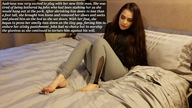 collage barefoot bed brunette shrunken_man looking_at_tiny aaabbbzzz