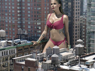 giantess collage city swimsuit cleavage tattoo leaning_on_building gtsfanpl marta_wierzbicka