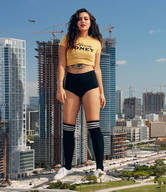 giantess collage city black_hair looking_at_viewer gibberellin77
