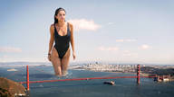 breasts giantess collage city mega black_hair swimsuit bridge water ships golden_gate_bridge docop san_francisco