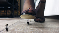 collage feet high_heels stockings shrunken_men raised_foot imminent_crush loryelle
