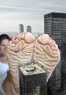 giantess collage feet city destruction barefoot red_nails shijedy