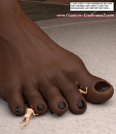 feet barefoot foot_worship shrunken_men dark_skin ilayhu digital_render giantess-erodreams2
