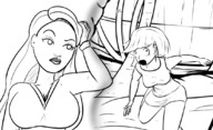 drawing giantess micro monochrome unaware fingernail scalp trayxx itch hair_forest hair itchy scratching