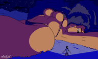 bikini breasts drawing gentle giantess color dark_skin night field voluptuous sector316 mindy_wonder