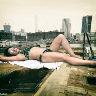 giantess collage city swimsuit brunette asian lying_down sunglasses kyojingirls