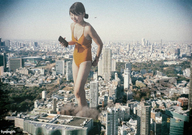 giantess collage city mega swimsuit destruction brunette asian kyojingirls