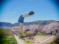 giantess collage brunette asian looking_down bending_forward kyojingirls