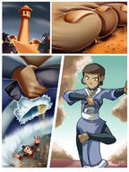 drawing micro toes barefoot in_shoe unaware looking_down sand dark_skin katara avatar_the_last_airbender kisparlius