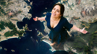 breasts collage giga city mega destruction clothed rampage cleavage high_angle dress looking_up photograph sunny aerial_view above_view ia-r-d rosy_martell