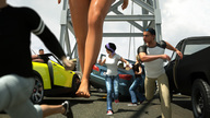 giantess nude bridge traffic walking vehicles outdoors running_away redfiredog digital_render rfd_comics kaylee