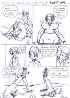 drawing giantess comic monochrome black_hair destruction huge_breasts socks short_hair unknown_artist sitting looking_down giantesses necklace dialogue panels