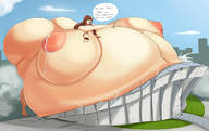 drawing growth giantess city color destruction breast_expansion stadium bbw lactation expansion outdoors ssbbw dialogue cracking_knuckles