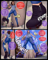 drawing crush comic color clothed low_angle story boots shrunken_people boot_crush dialogue panels