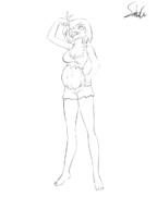 drawing vore monochrome clothed unknown_artist open_mouth no_background
