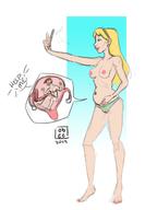 drawing giantess insertion panties blonde color phone shrunken_man pregnant