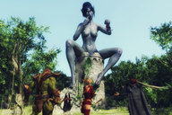 gentle nude vore world_of_warcraft point_of_view looking_at_viewer looking_at_tiny digital_render madamemaeve void_elf