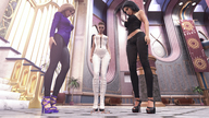 blonde black_hair long_hair clothed high_heels lying_down short_hair boots sandals shrunken_people looking_down indoors digital_render lfcfan adeline rfdcomics