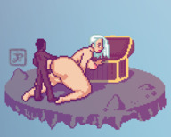 drawing white_hair long_hair sex mini_giantess bending_over animation big_butt pixel_art no_background