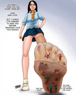 drawing crush feet destruction skirt glasses blood cruel under_foot guireyart10