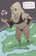 drawing giantess earth giga long_hair giant planet handheld angry multiple_sizes looking_down sihagen