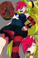 drawing pussy vore color long_hair pink_hair death ripped_clothing implied burping demencia villainous fatal melancholicmash cartoon_network