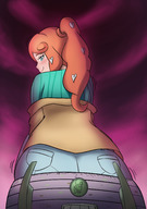 drawing giantess pokemon blushing butt clothed stadium pants charlydibu dynamax sonia_(pokemon) pokemon_sword_and_shield
