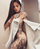 breasts collage butt handheld bath shower shrunken shrunken_man indoors tattoo source_needed
